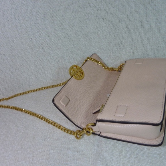 Tory Burch Pale Apricot Pink Chelsea Chain Pouch/MINI BAG - Picture 6 of 13